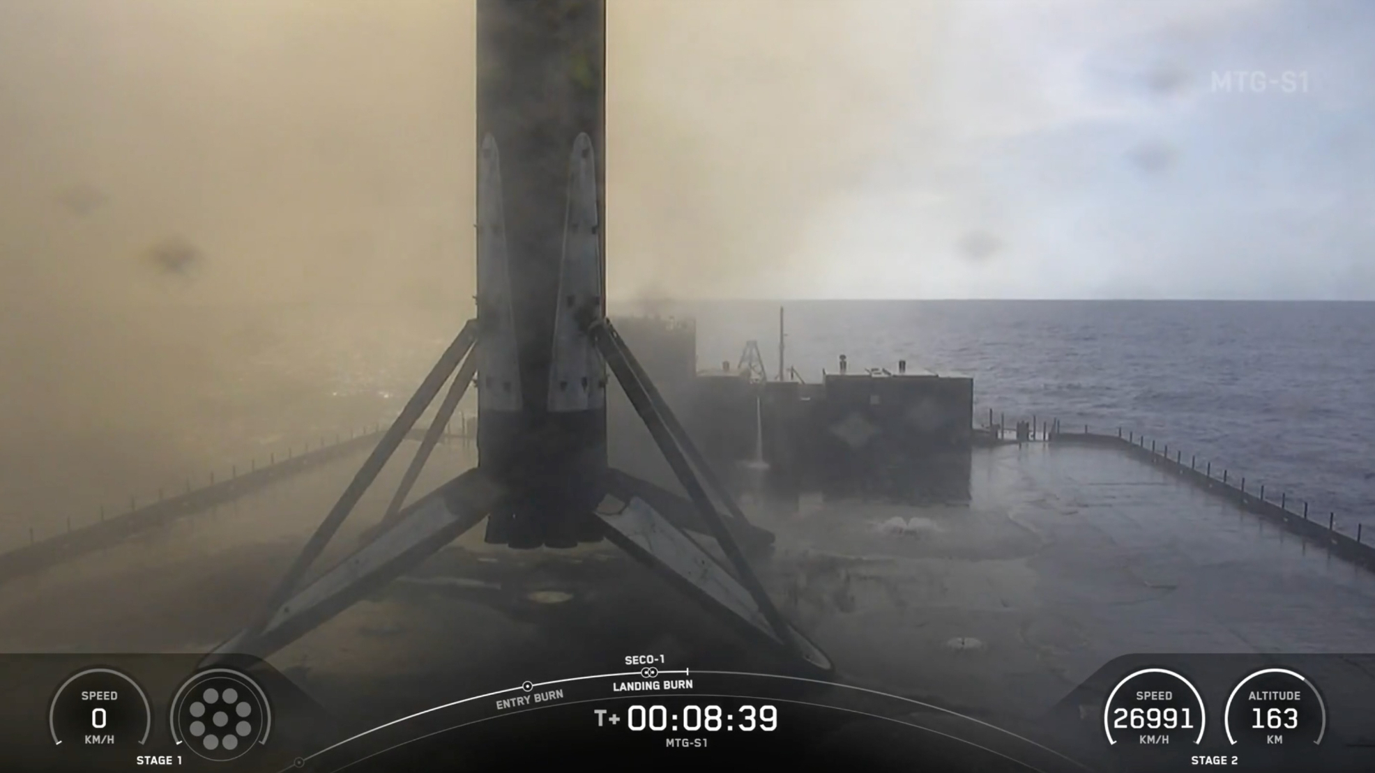 SpaceX успешно запустила европейский метеоспутник и посадила ракету на дрон-корабль SpaceX успешно запустила европейский метеоспутник и посадила ракету на дрон-корабль